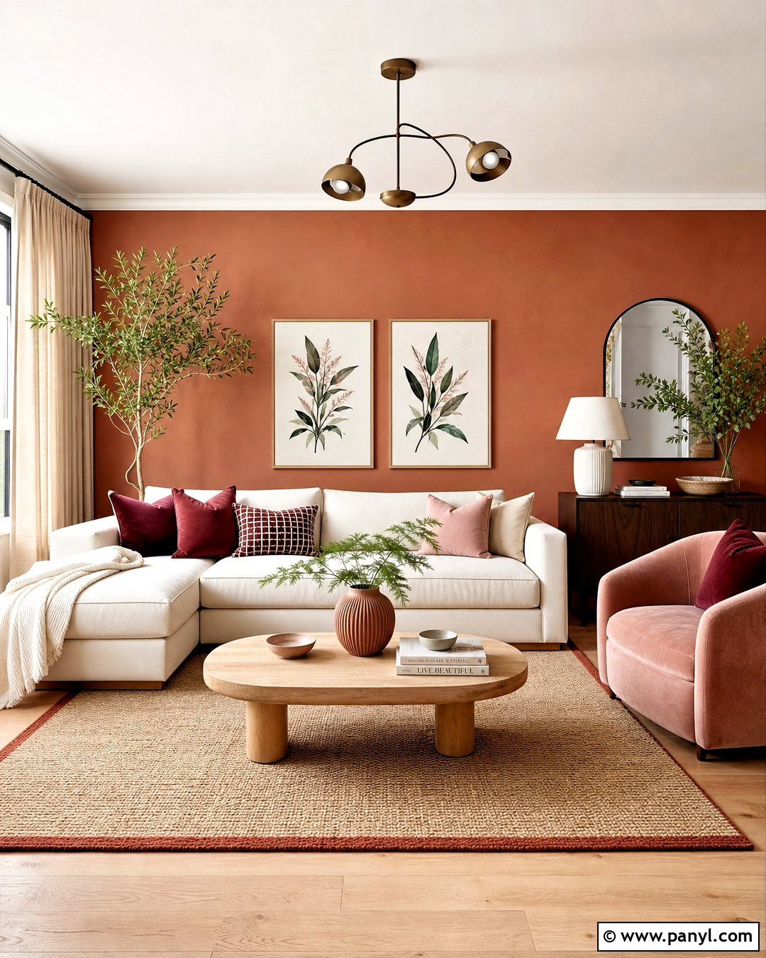 Terra Cotta Living Room With Blush Pink - 20 terra cotta living room ideas