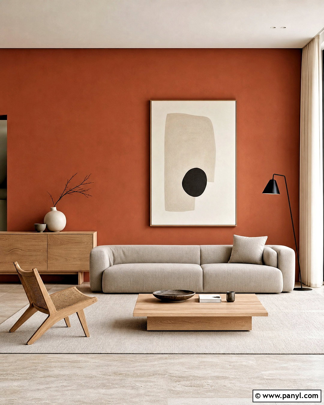 Terra Cotta Minimalist Accent Wall - 20 terra cotta accent wall ideas