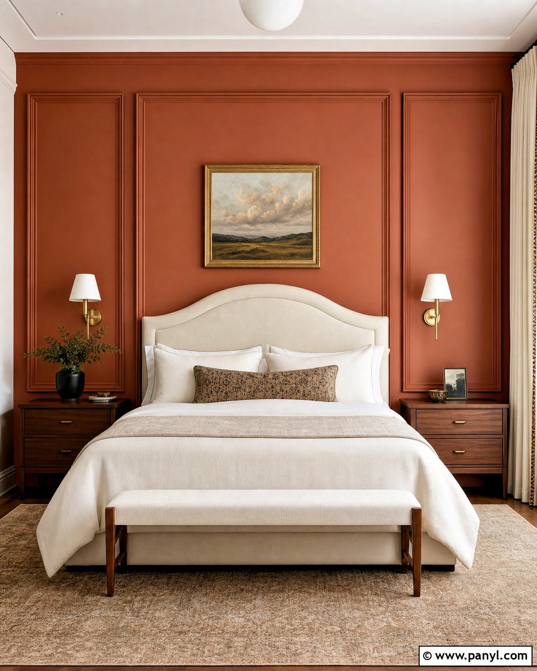 Terra Cotta Picture Frame Molding Wall - 20 terra cotta accent wall ideas