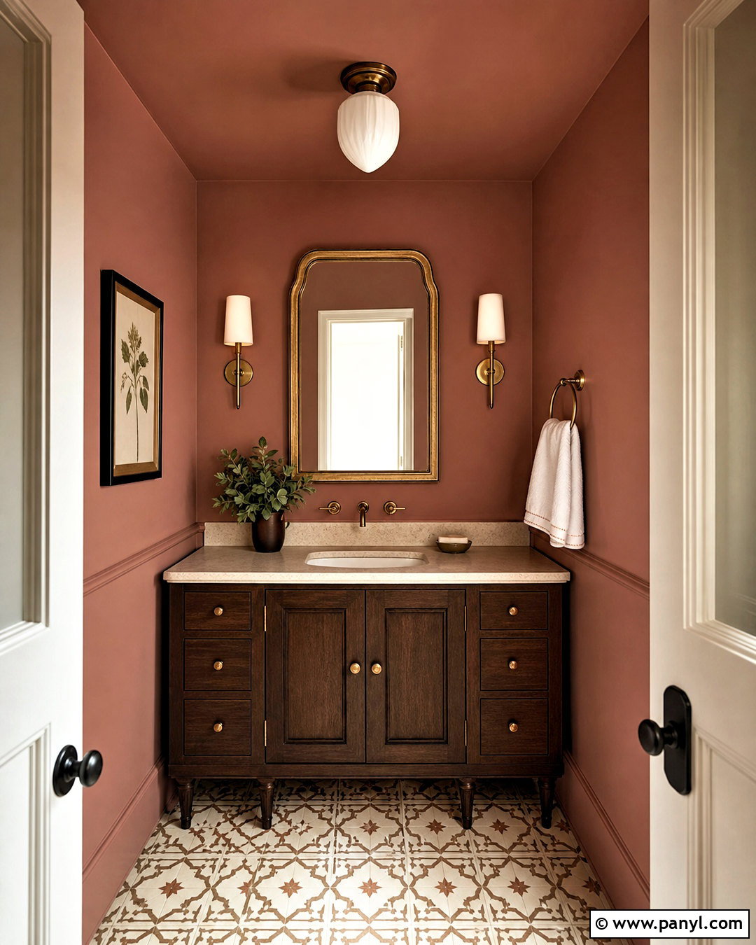 Terra Mauve Powder Room - 20 benjamin moore paint colors
