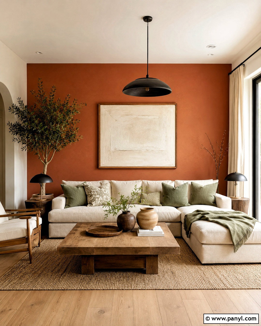 Terracotta Accent Wall - 20 living room accent wall paint colors