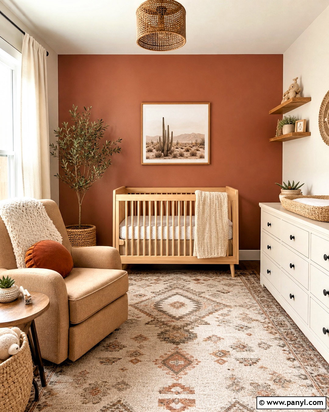 Terracotta Accent Wall Baby Room - 20 baby room paint ideas