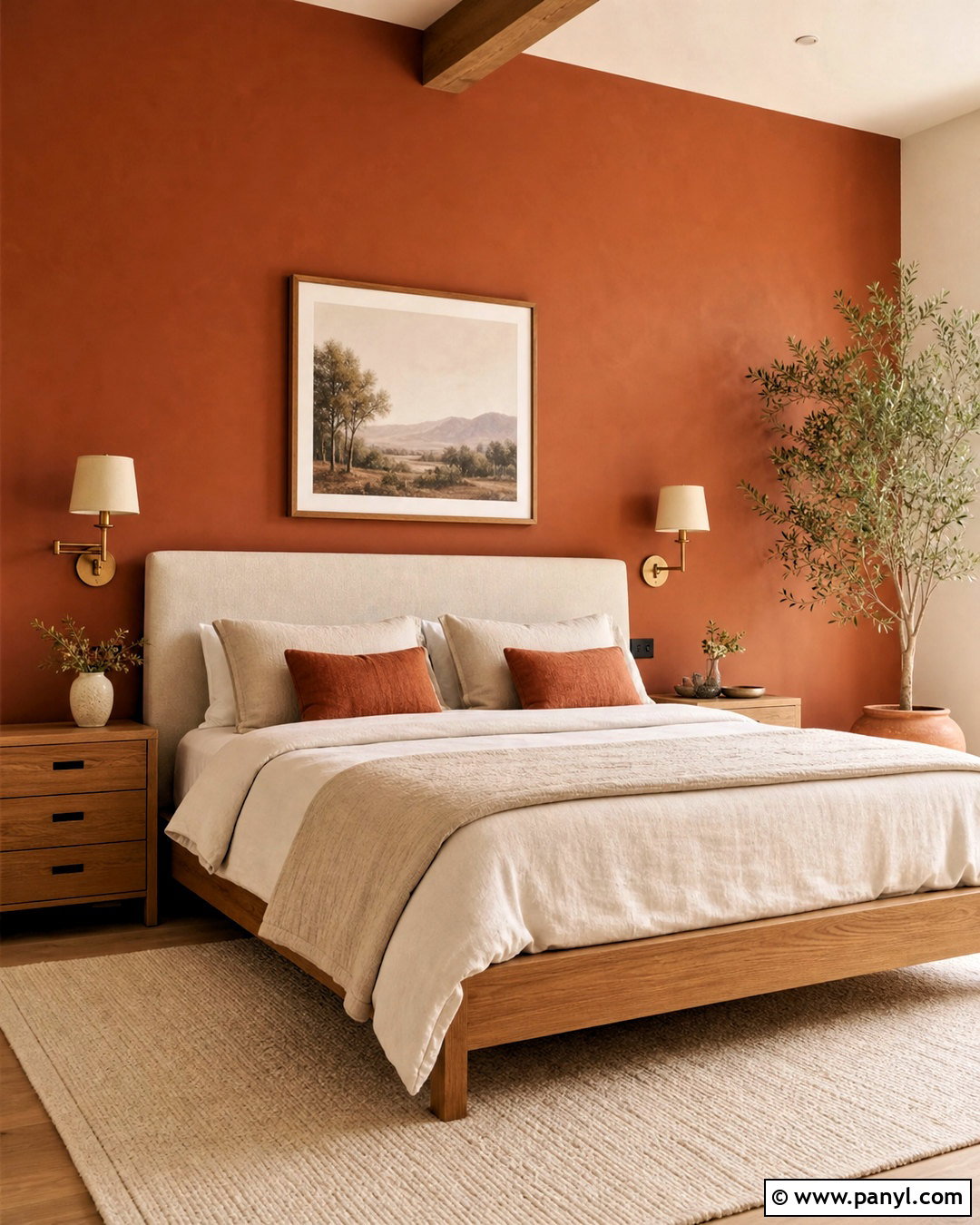 Terracotta Accent Wall Bedroom - 20 terracotta interior design ideas