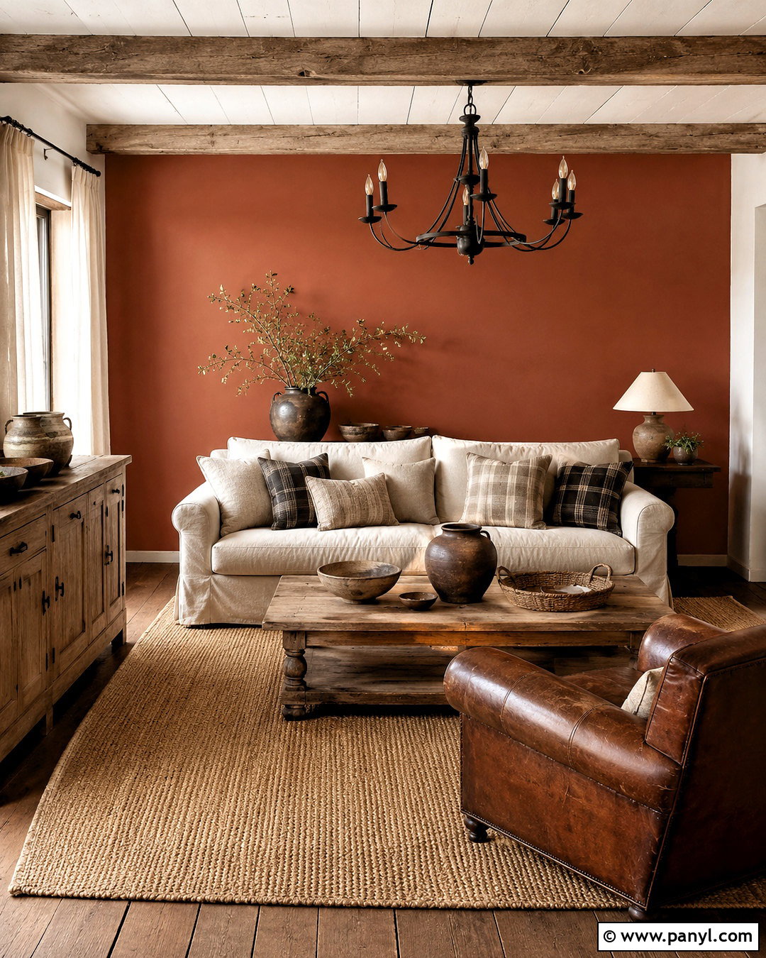 Terracotta Accent Wall With Farmhouse Decor - 35 terracotta accent wall ideas