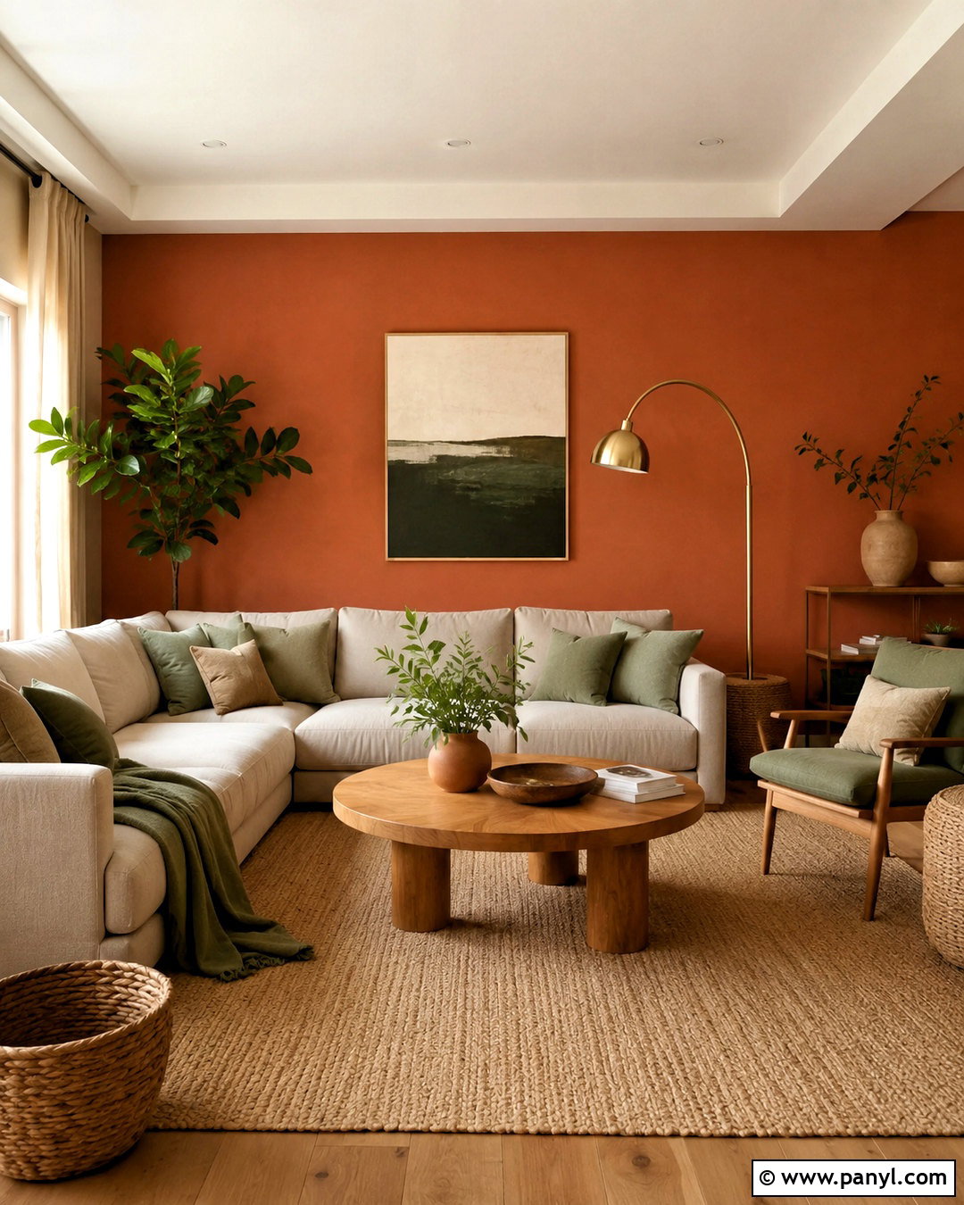 Terracotta Accent Wall With Sage Green Decor - 35 terracotta accent wall ideas