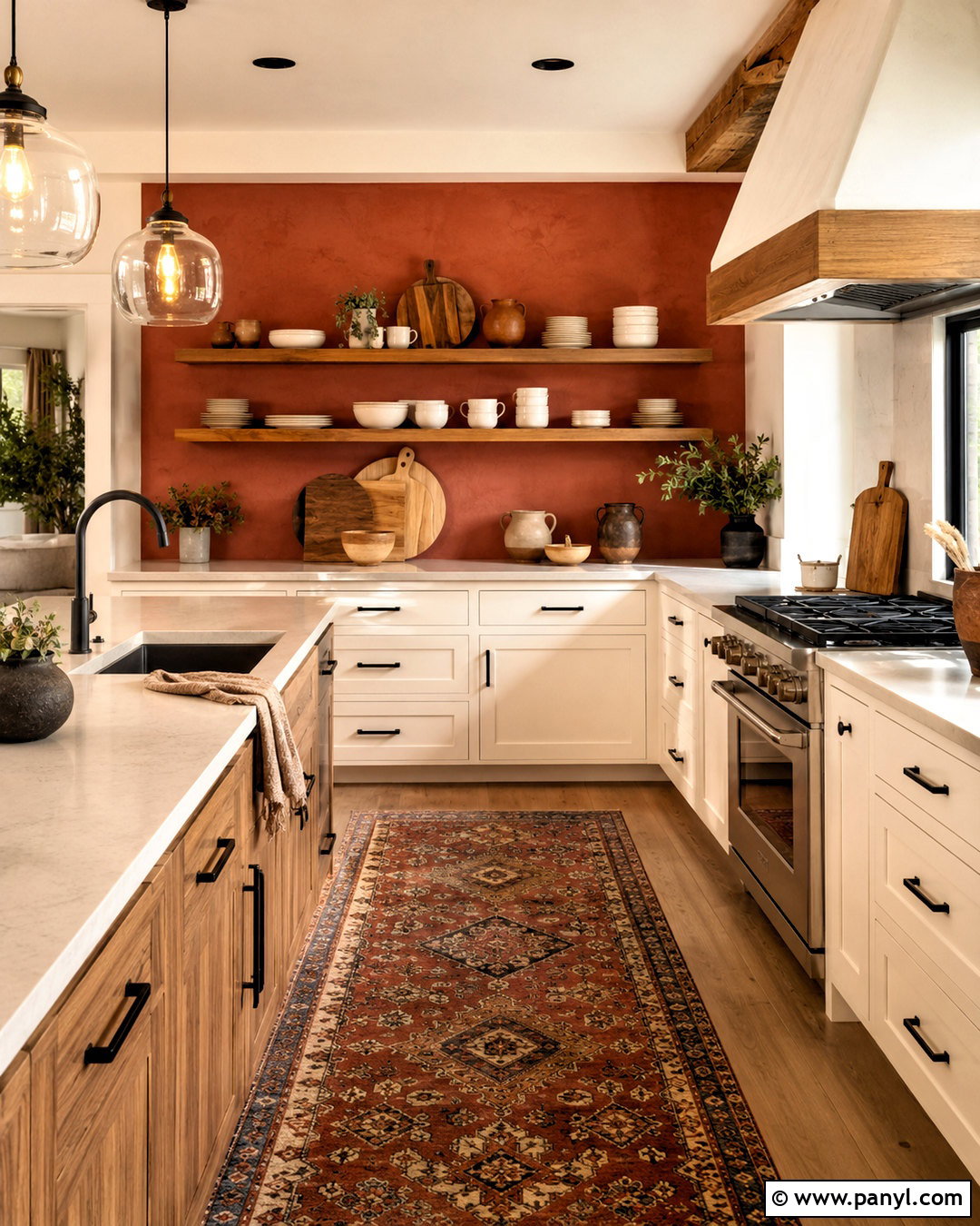 Terracotta Accent Wall in a Kitchen - 35 terracotta accent wall ideas