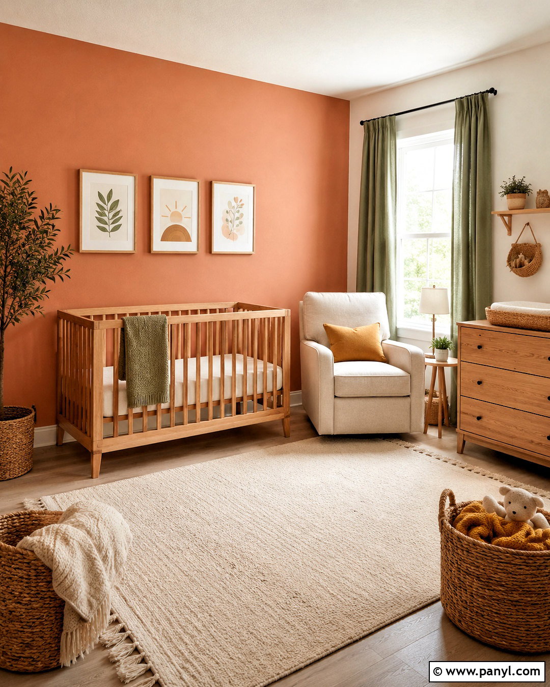 Terracotta Accent Wall in a Nursery - 35 terracotta accent wall ideas