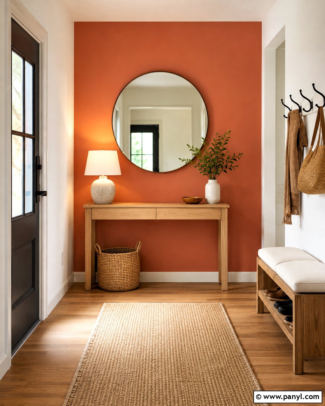 Terracotta Accent Wall in an Entryway - 35 terracotta accent wall ideas