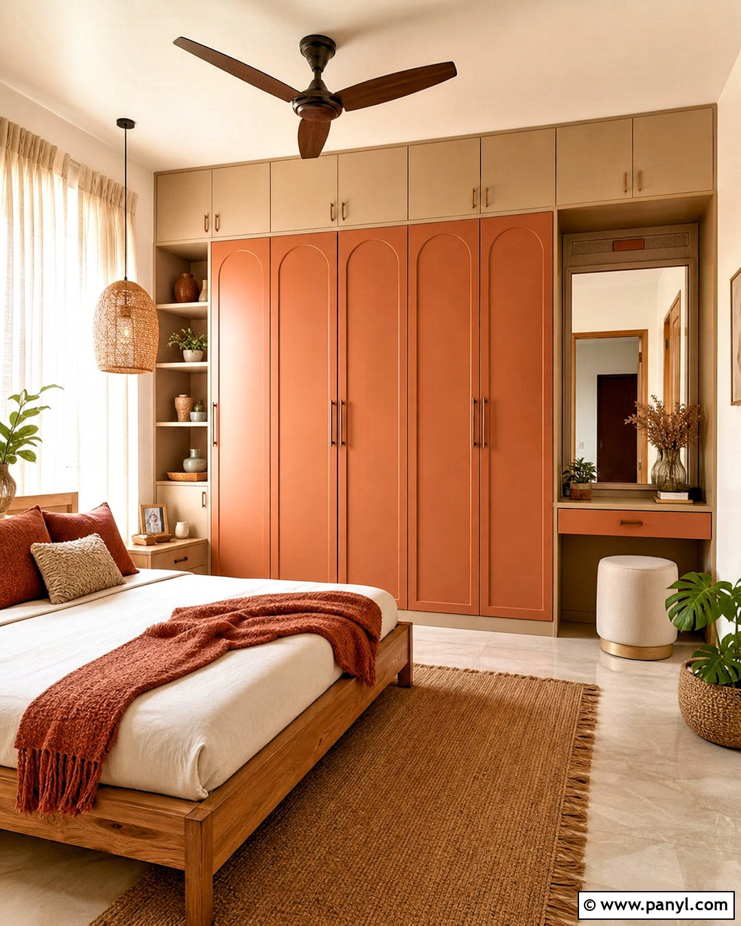 Terracotta And Beige Almirah - 20 almirah color ideas