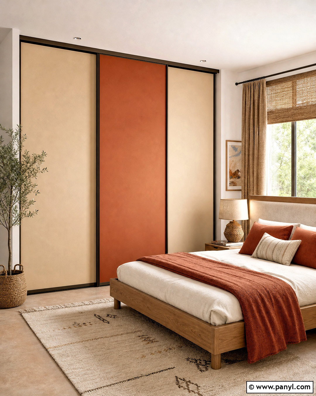 Terracotta And Beige Sliding Wardrobe - 20 sliding wardrobe color ideas bedroom ideas