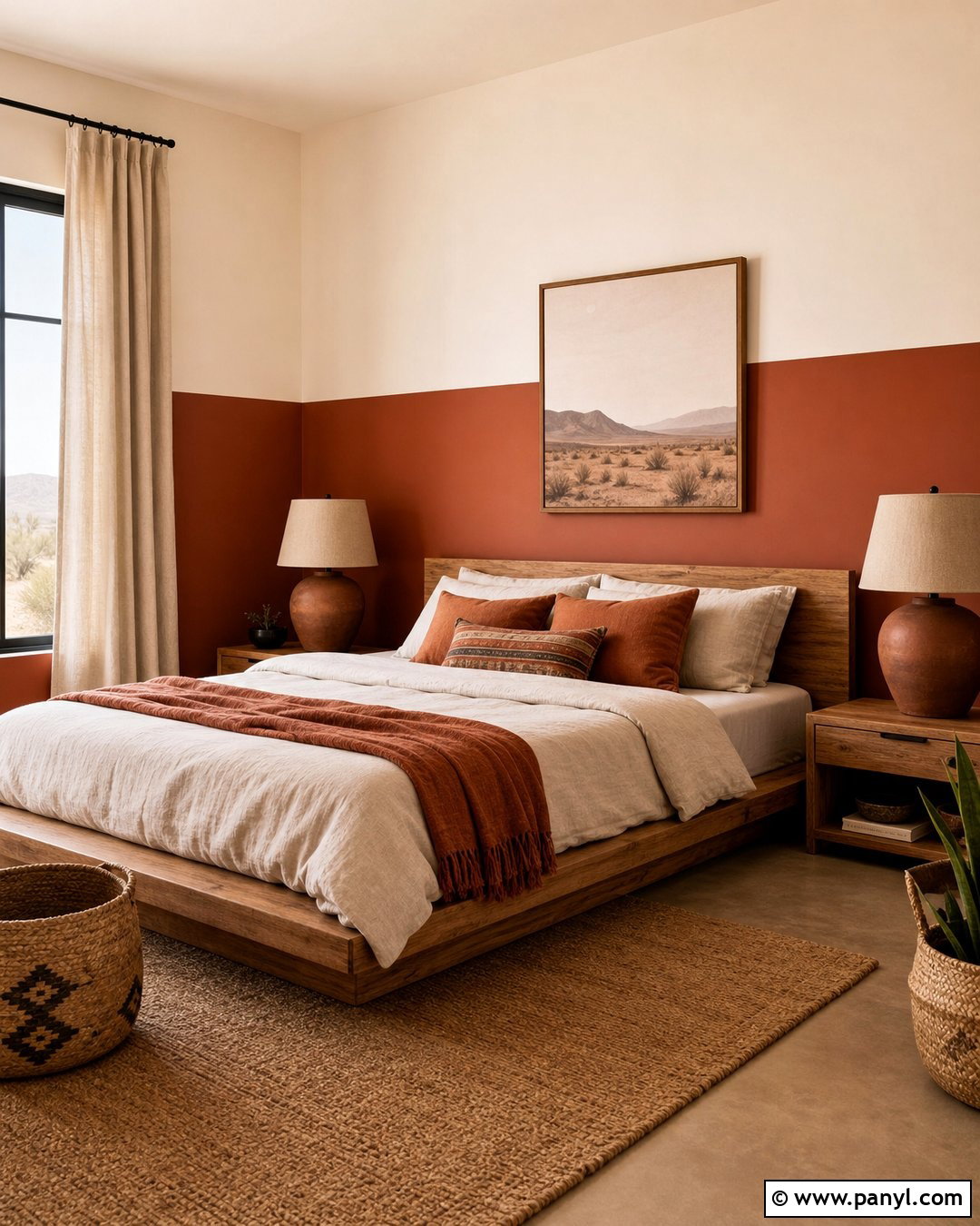Terracotta And Beige Two Tone Walls - 45 two tone walls