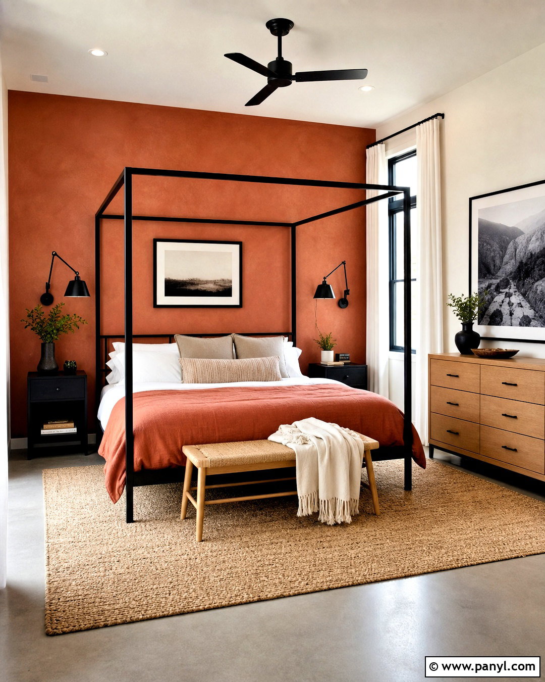 Terracotta And Black Bedroom - 20 terracotta color palette bedrooms