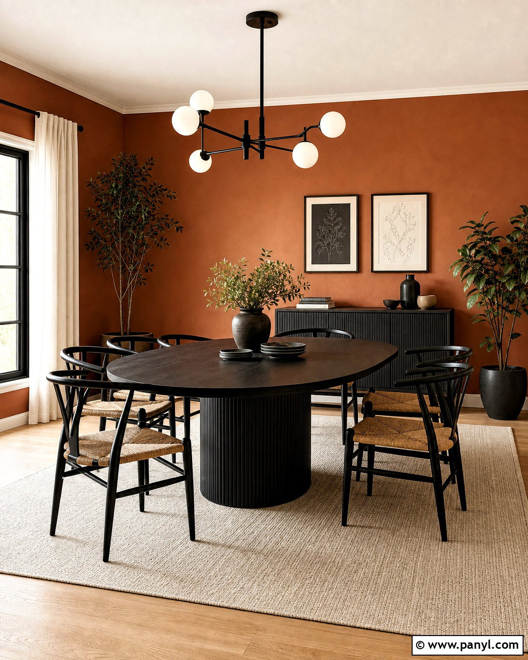 Terracotta And Black Dining Room - 20 terracotta dining room ideas