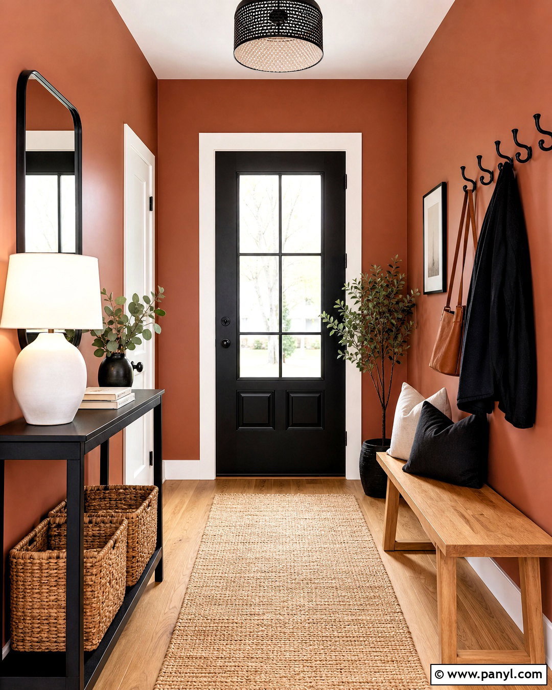 Terracotta And Black Entryway - 20 terracotta colour palette ideas