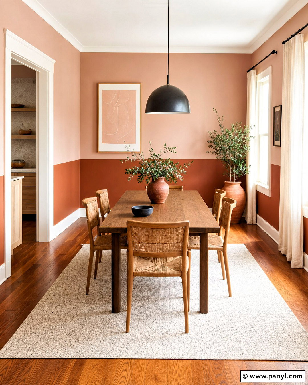 Terracotta And Blush Split Wall Paint - 20 split wall paint color schemes