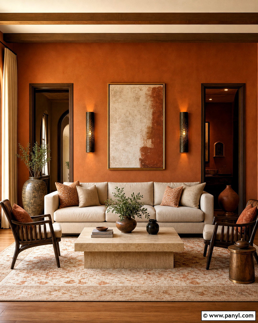 Terracotta And Bronze Paint Wall - 20 royal paint wall design ideas