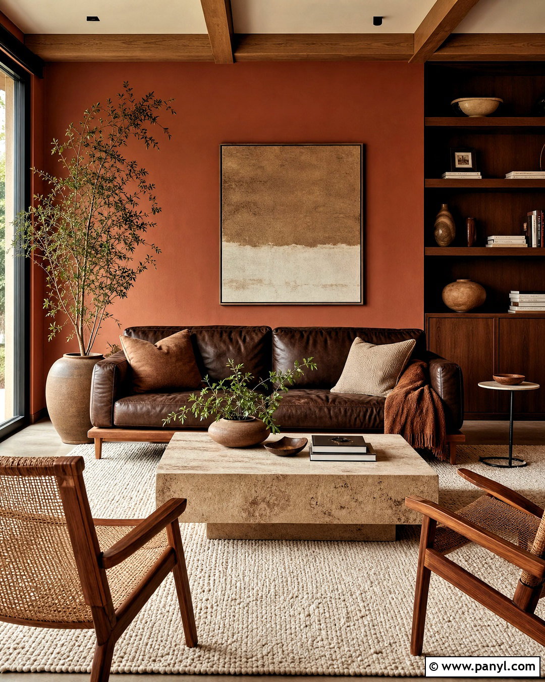 Terracotta And Chocolate Brown Living Room - 20 terracotta color palette living room ideas