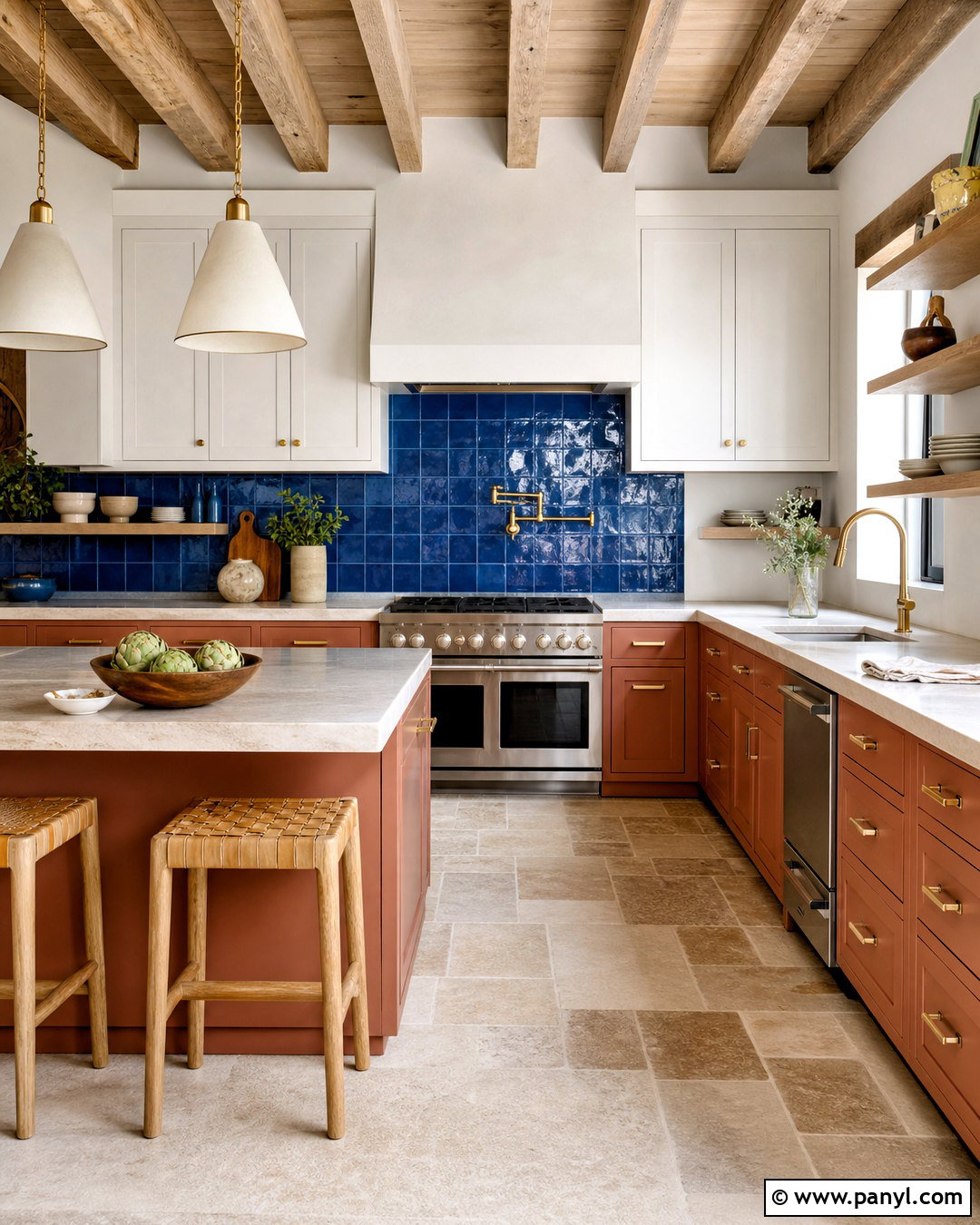 Terracotta And Cobalt Blue Kitchen - 20 terracotta colour palette ideas