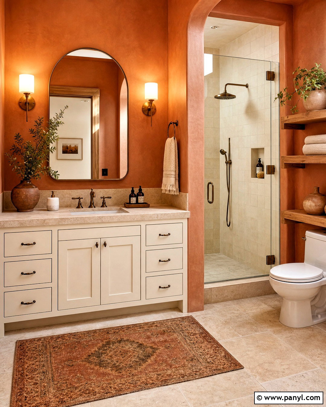 Terracotta And Cream Bathroom Paint Scheme - 20 bathroom paint ideas colour schemes