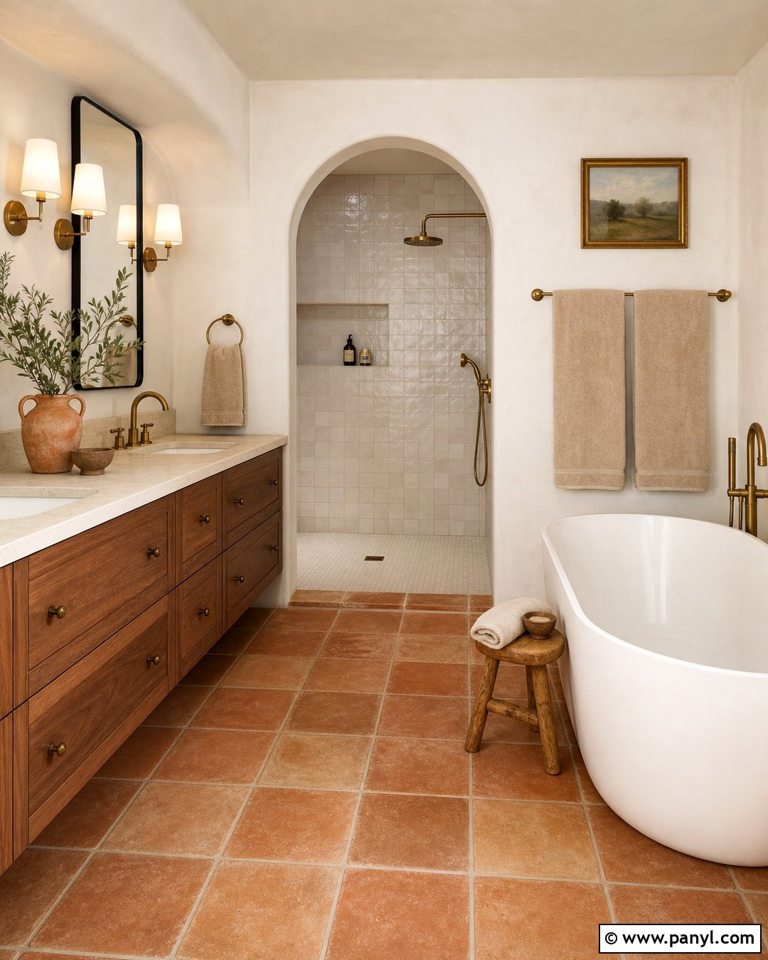 Terracotta And Cream Bathroom - 20 Aesthetic Bathroom Color Schemes