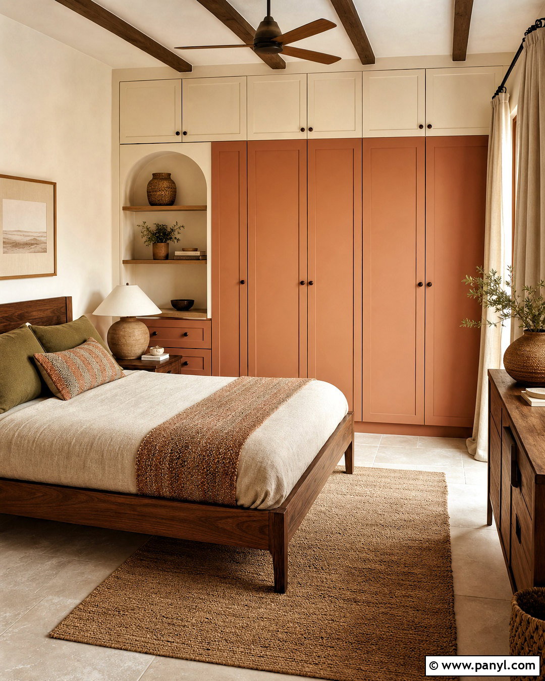 Terracotta And Cream Bedroom Cupboards - 20 bedroom cupboards colour combination ideas