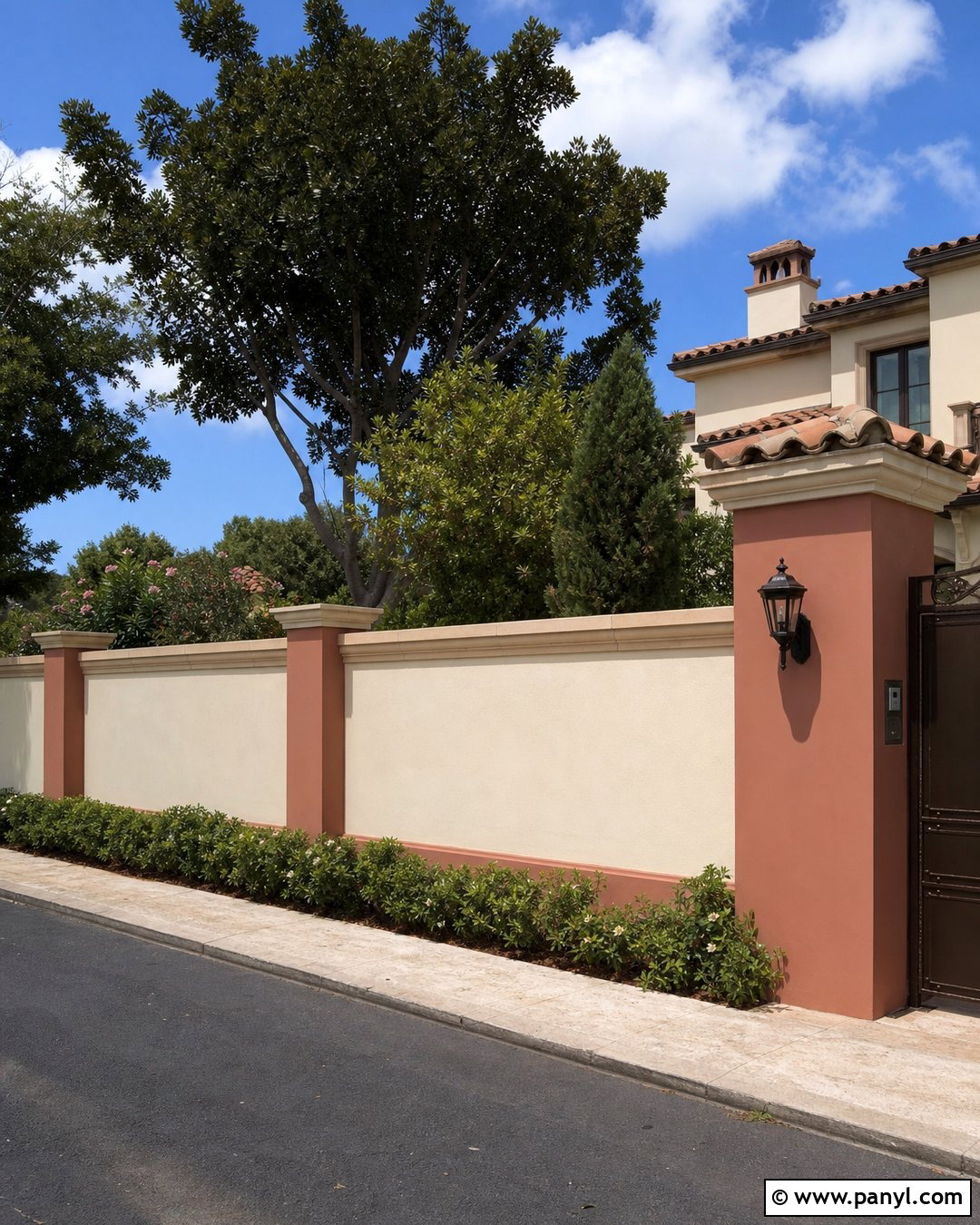 Terracotta And Cream Compound Wall - 30 compound wall colour combinations