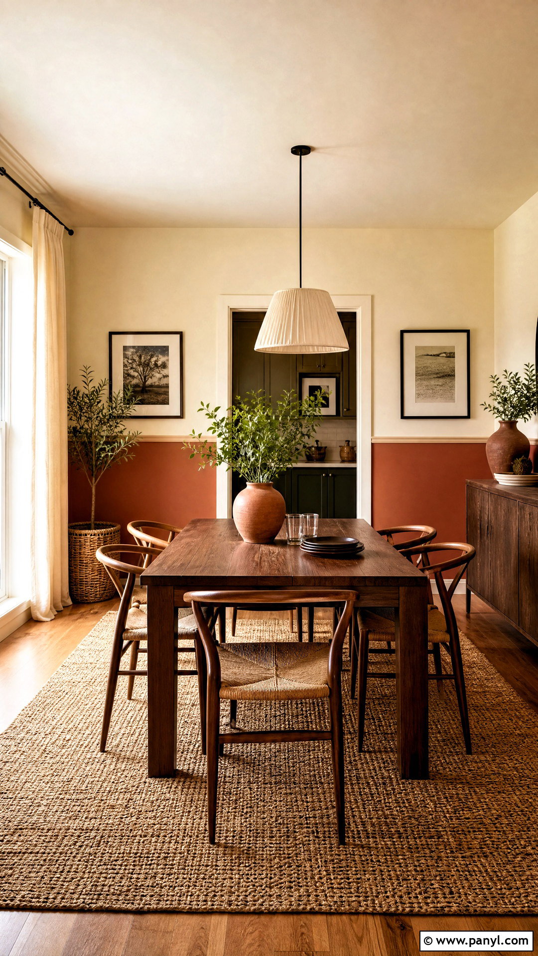Terracotta And Cream Dining Room Walls - 20 2 color wall paint ideas