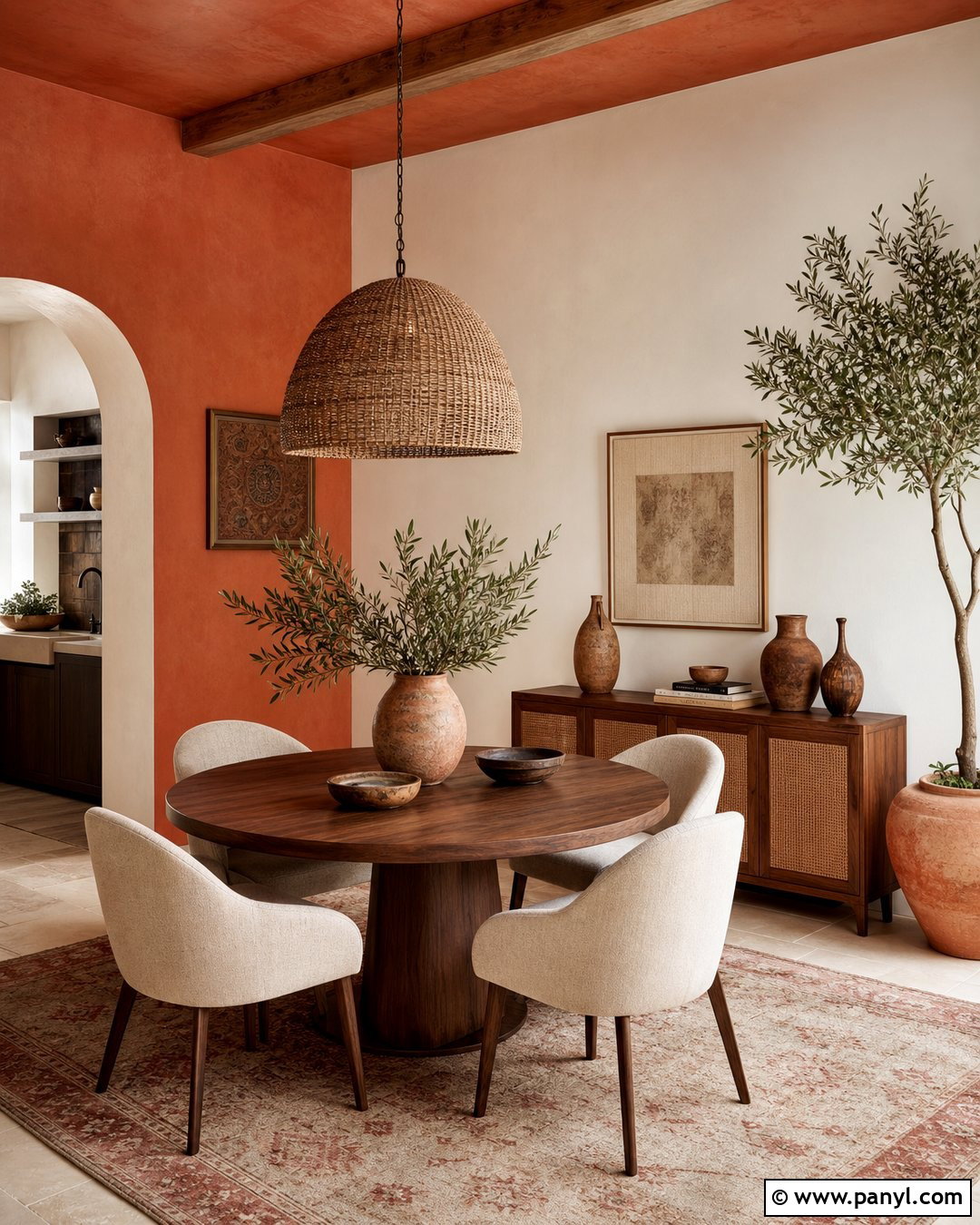 Terracotta And Cream Dining Room Walls - 20 Room With Different Colored Walls