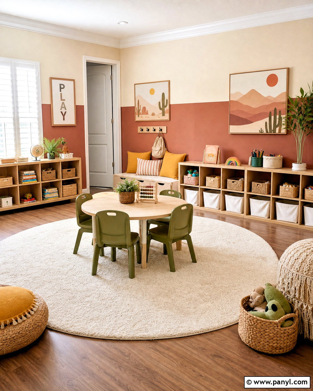 Terracotta And Cream Playroom - 20 kids playroom paint ideas