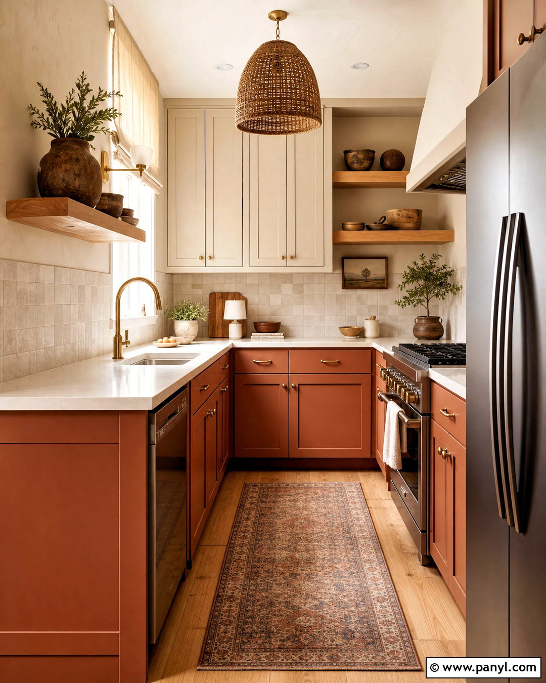 Terracotta And Cream Small Kitchen - 20 small kitchen colors schemes