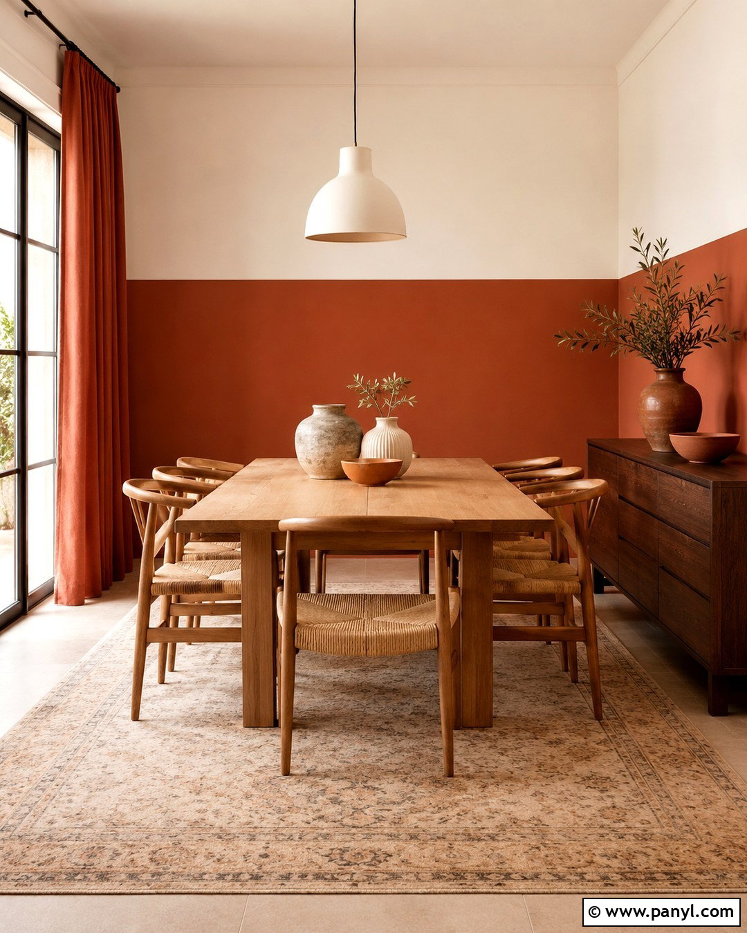 Terracotta And Cream Split Wall - 20 Split Wall Color Ideas
