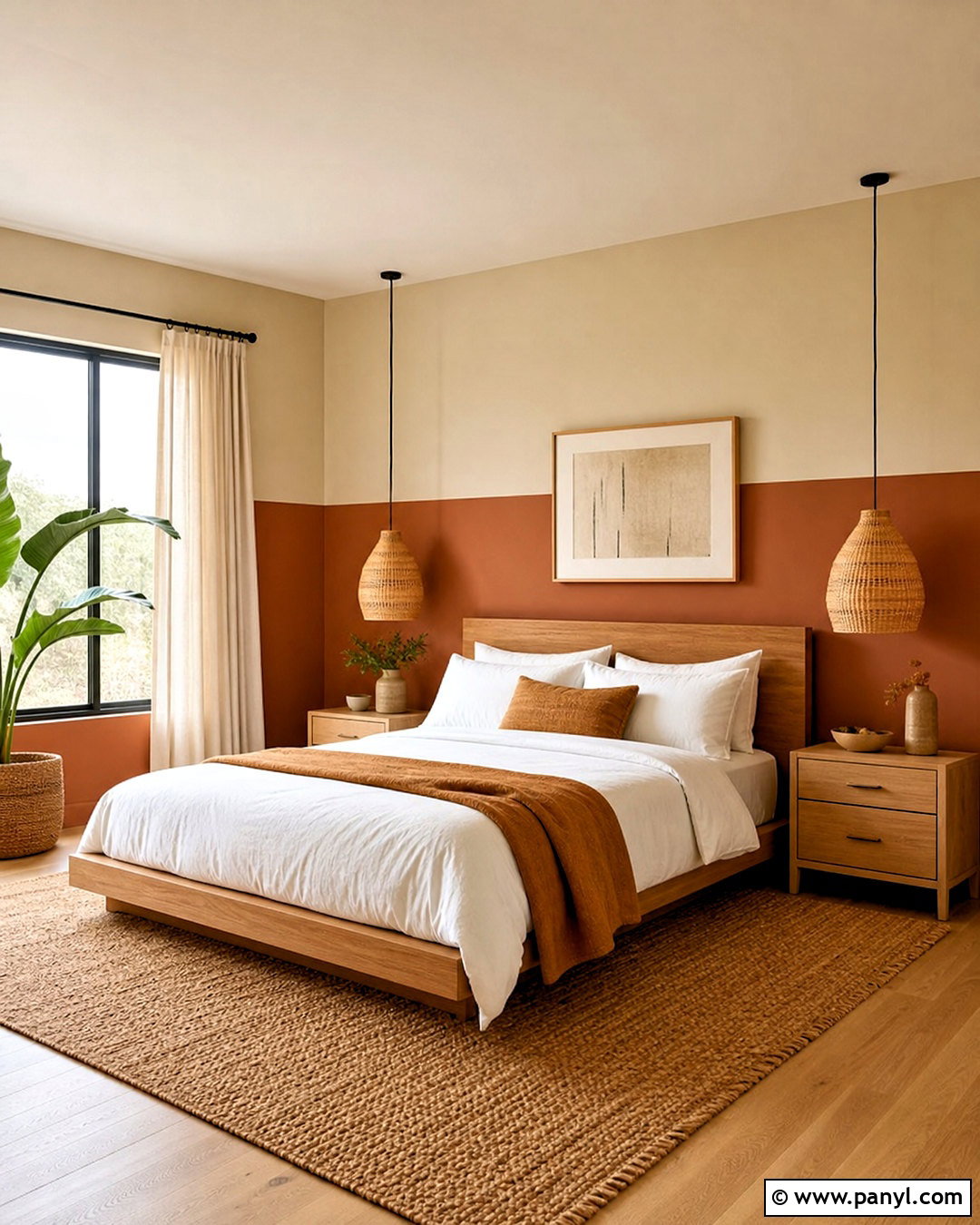 Terracotta And Cream Two Tone Wall - 20 two tone wall paint ideas