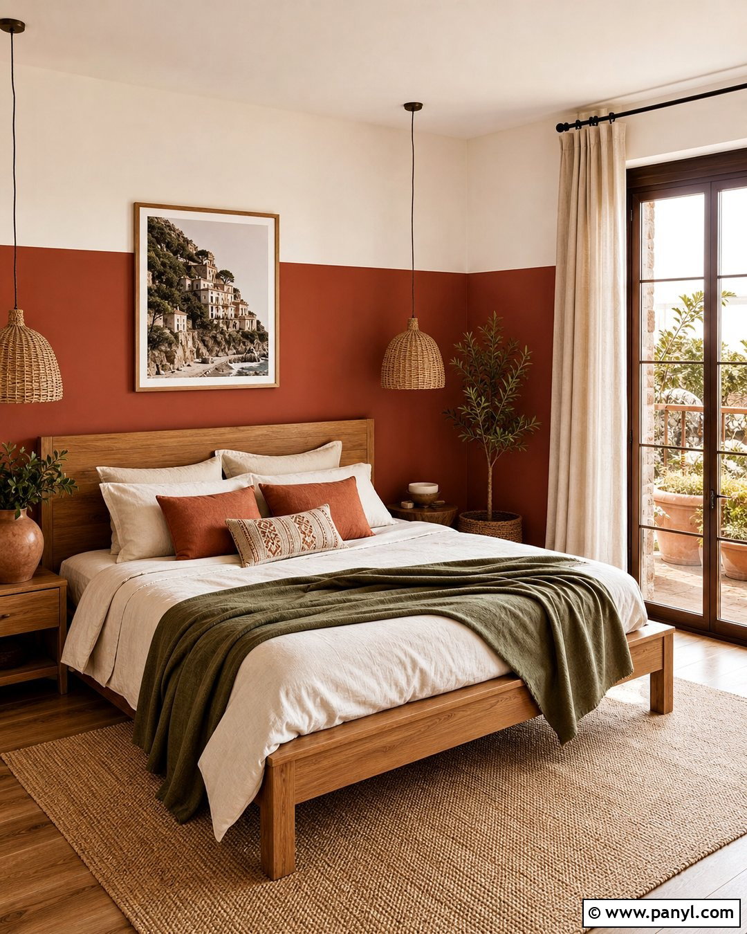Terracotta And Cream Two Tone Wall - 35 2 Tone Wall Paint Ideas