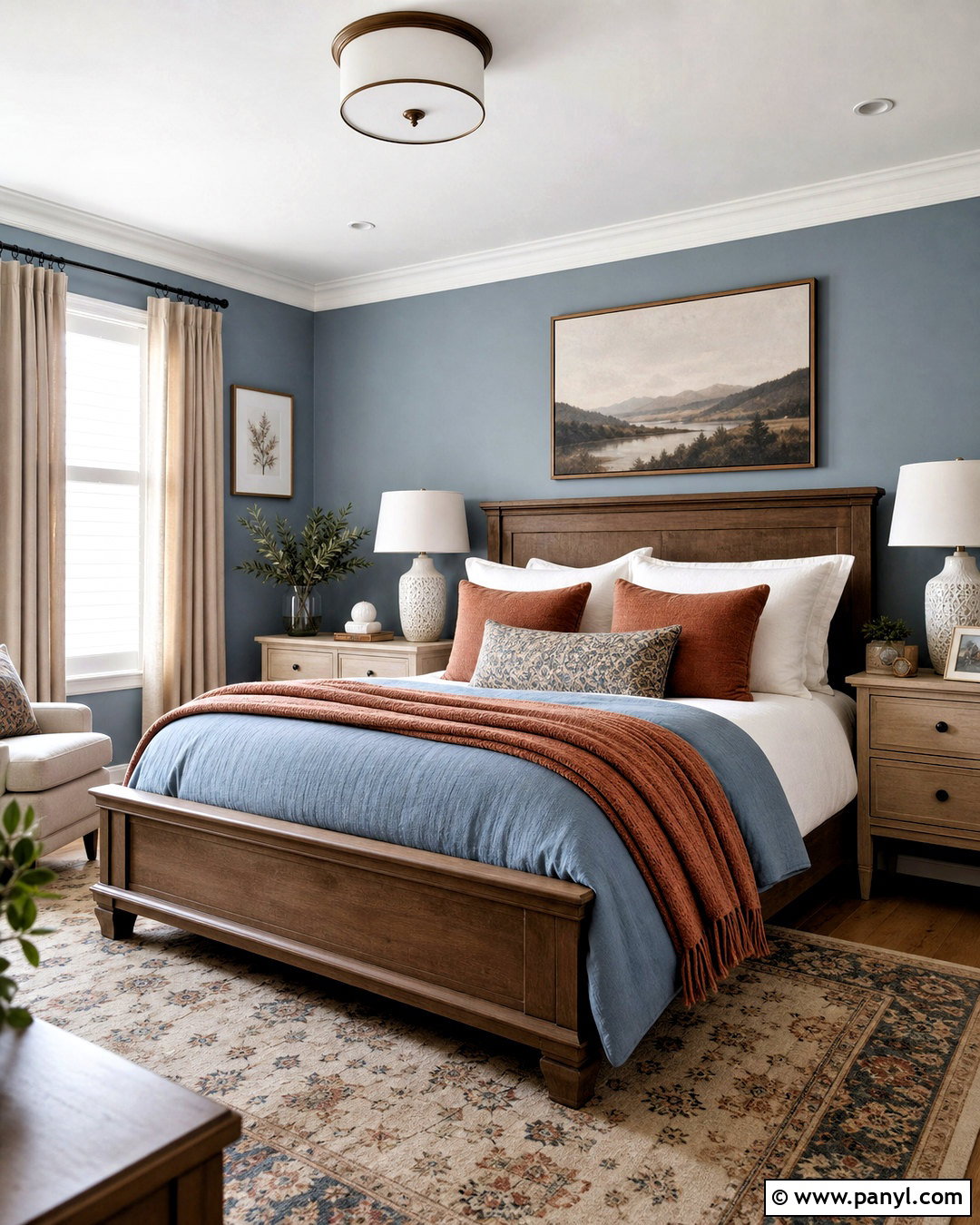 Terracotta And Dusty Blue Bedroom - 20 terracotta color palette bedrooms