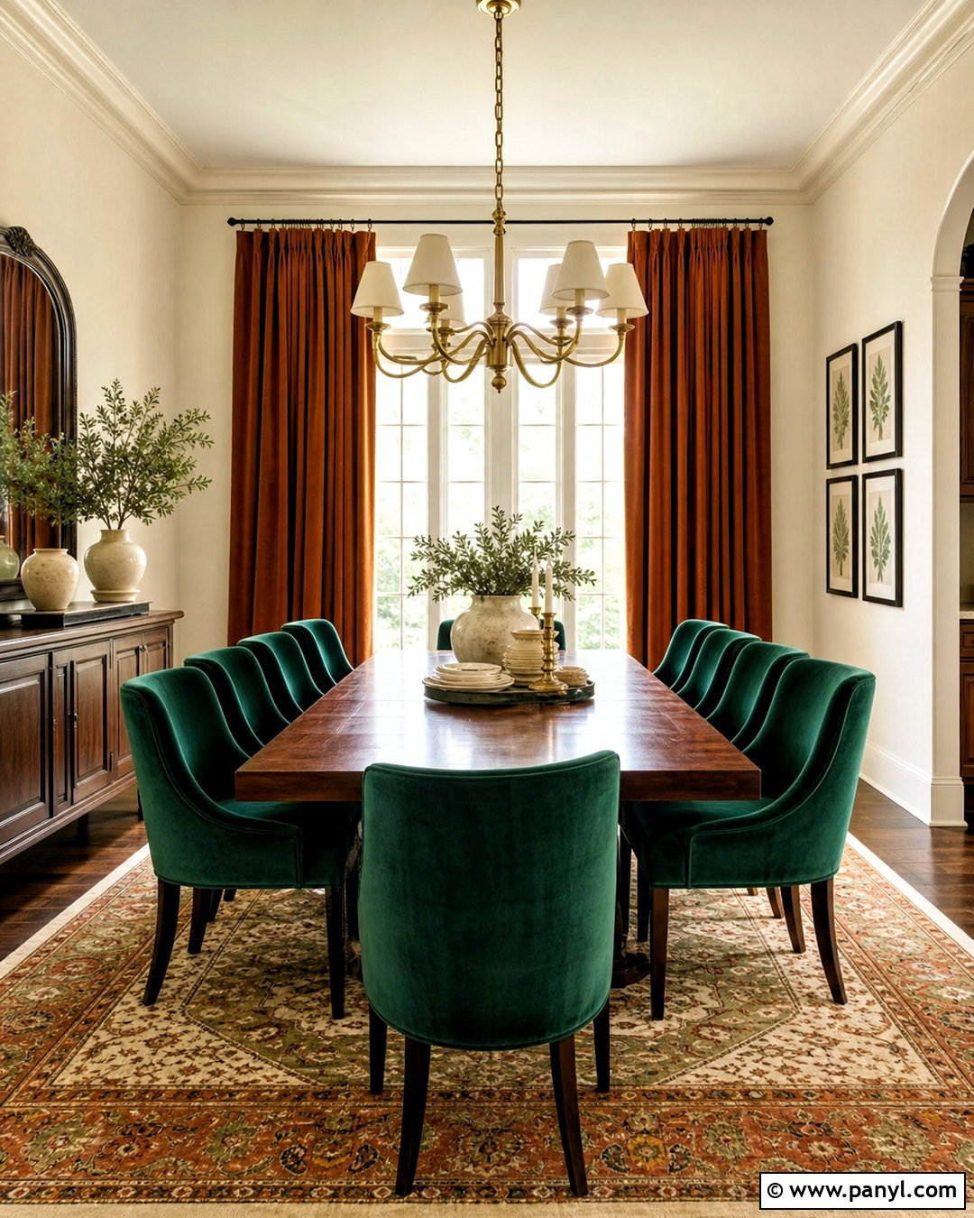 Terracotta And Emerald Green Dining Room - 20 terracotta colour palette ideas