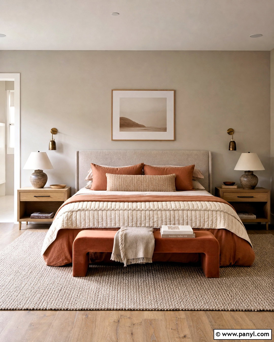 Terracotta And Greige Bedroom - 20 terracotta colour palette ideas