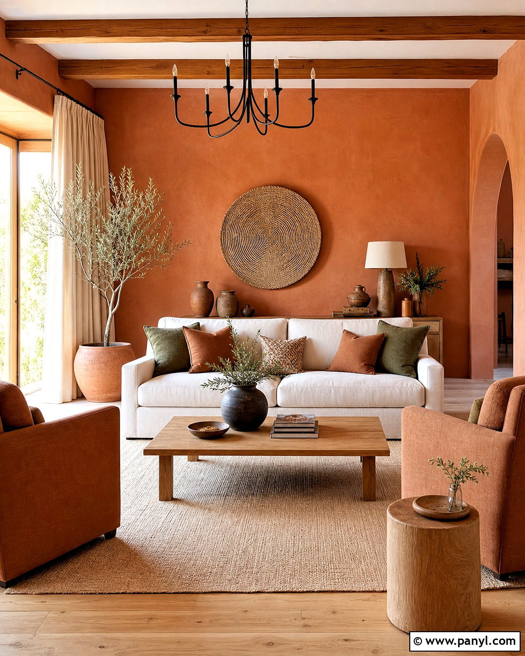 Terracotta And Ivory Drawing Room - 20 drawing room color combination ideas