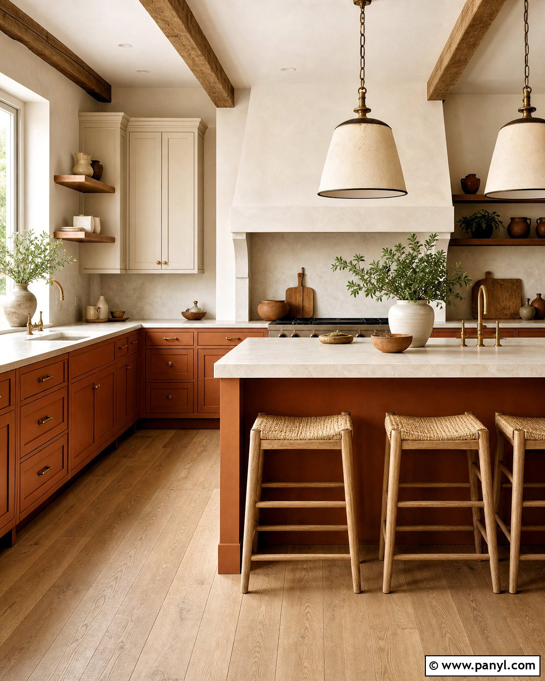 Terracotta And Ivory Farmhouse Kitchen - 20 farmhouse kitchen color scheme ideas