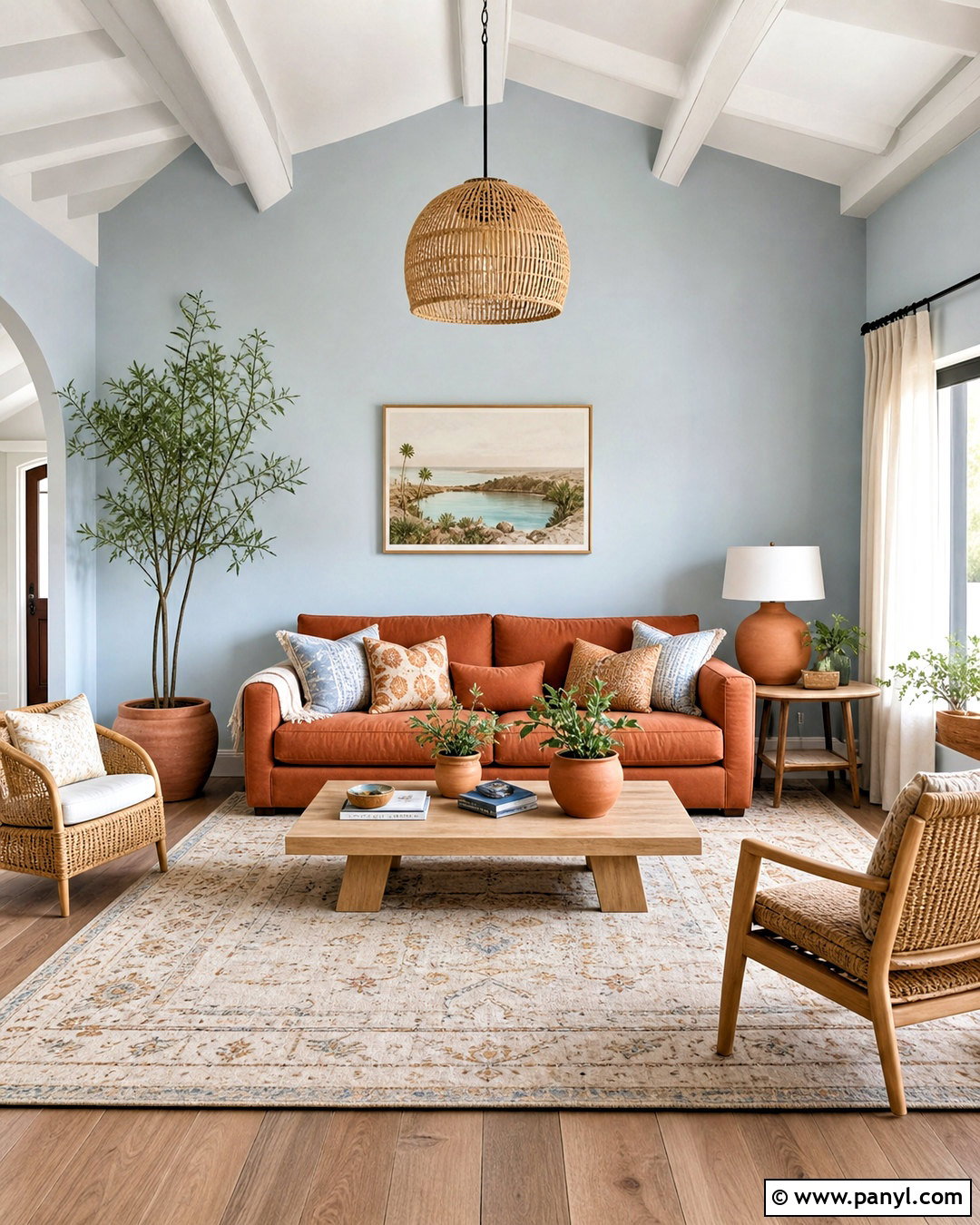 Terracotta And Light Blue Living Room - 20 terracotta color palette living room ideas