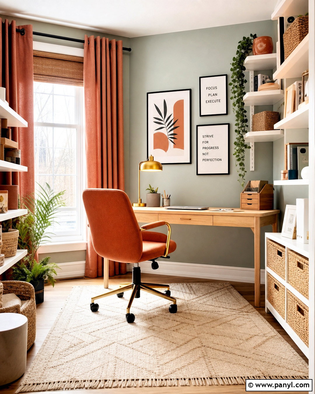 Terracotta And Mint Green Home Office - 20 terracotta colour palette ideas