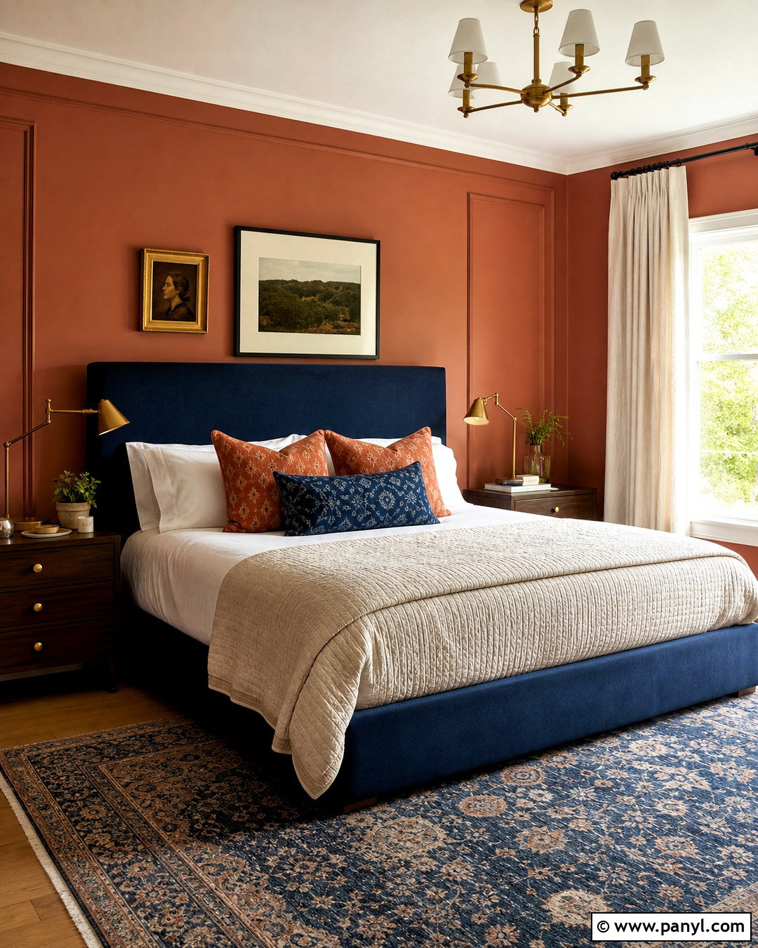 Terracotta And Navy Bedroom - 20 terracotta bedroom ideas