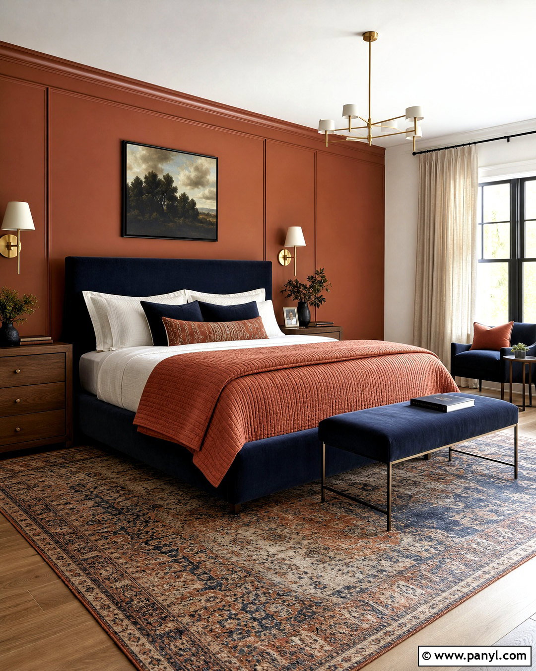 Terracotta And Navy Blue Bedroom - 20 terracotta color palette bedrooms