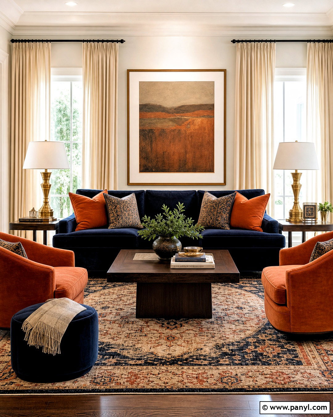 Terracotta And Navy Blue Living Room - 20 terracotta colour palette ideas