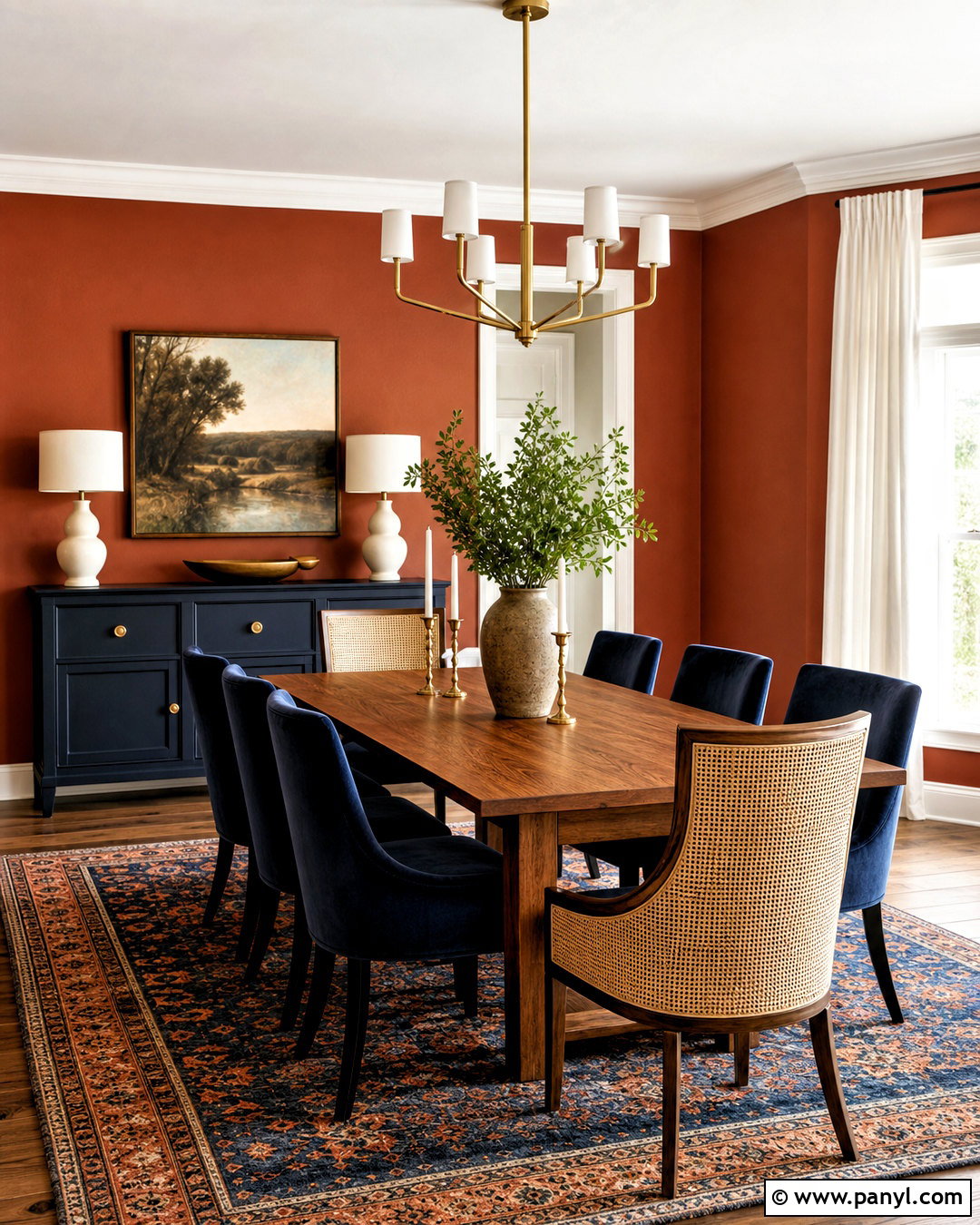 Terracotta And Navy Dining Room - 20 terracotta dining room ideas
