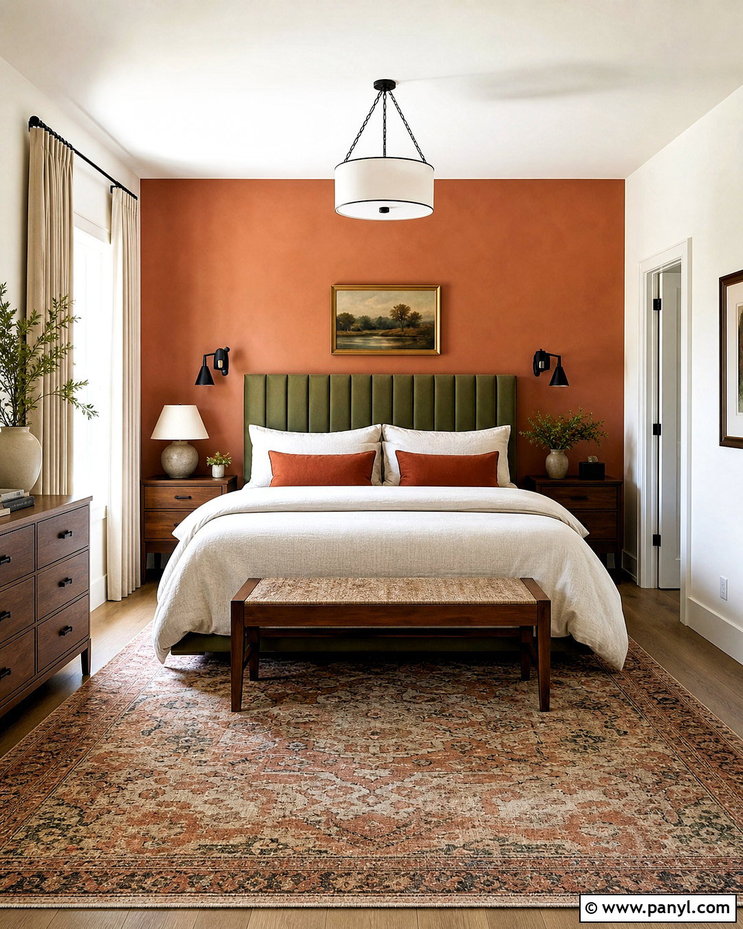 Terracotta And Olive Green Bedroom - 20 terracotta bedroom ideas