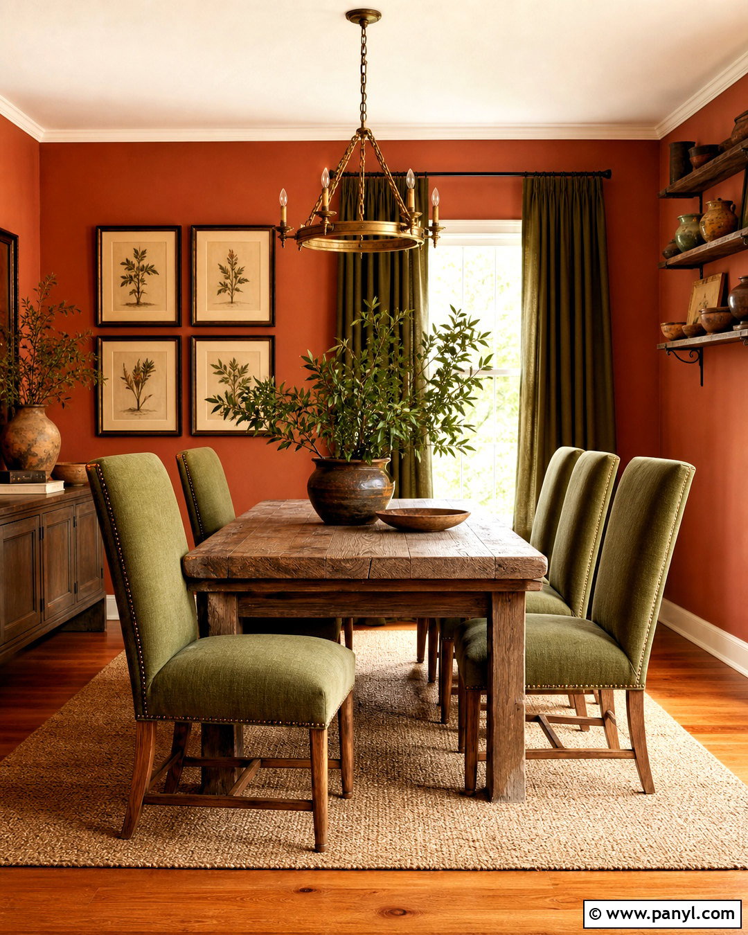 Terracotta And Olive Green Dining Room - 20 terracotta dining room ideas
