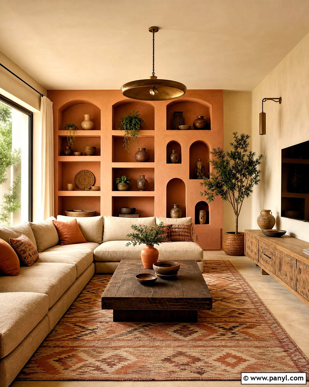 Terracotta And Sand Family Room Color Scheme - 20 home colour design ideas