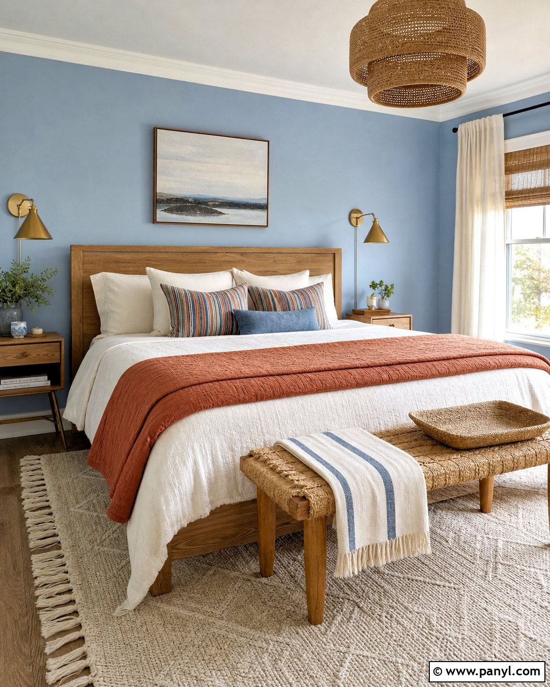 Terracotta And Sky Blue Bedroom - 20 terracotta colour palette ideas