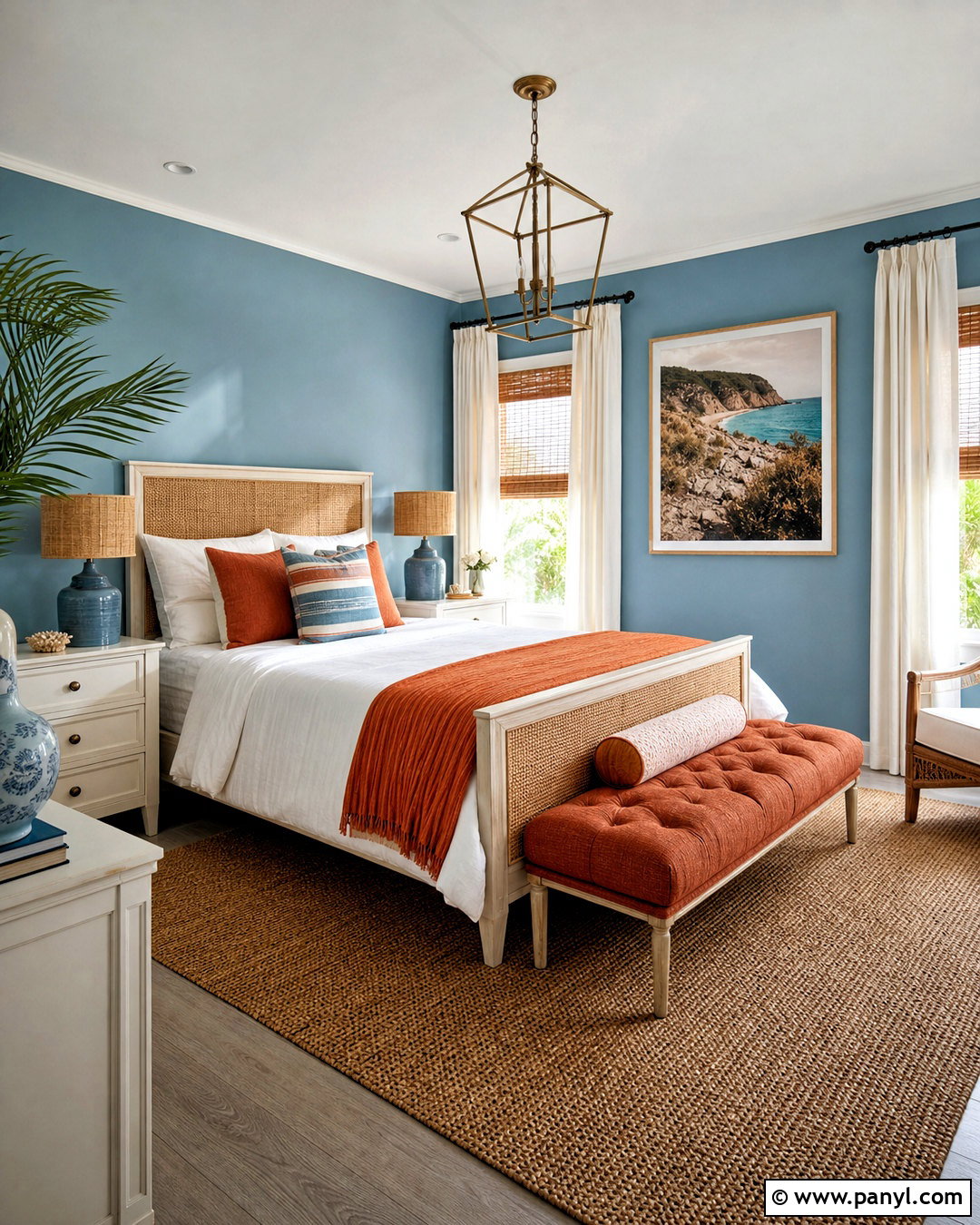 Terracotta And Sky Blue Bedroom - 20 terracotta color palette bedrooms
