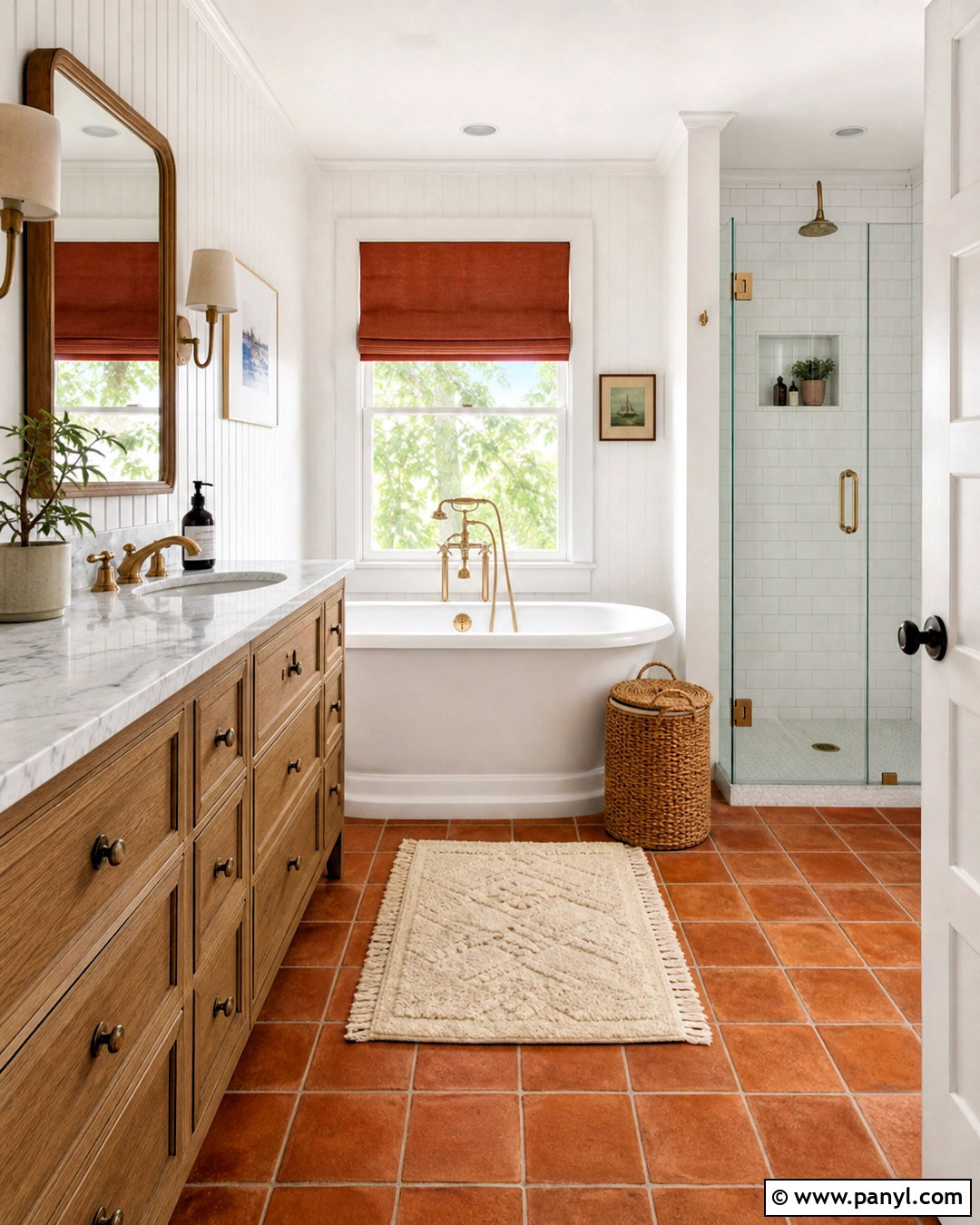 Terracotta And White Bathroom - 20 terracotta bathroom ideas